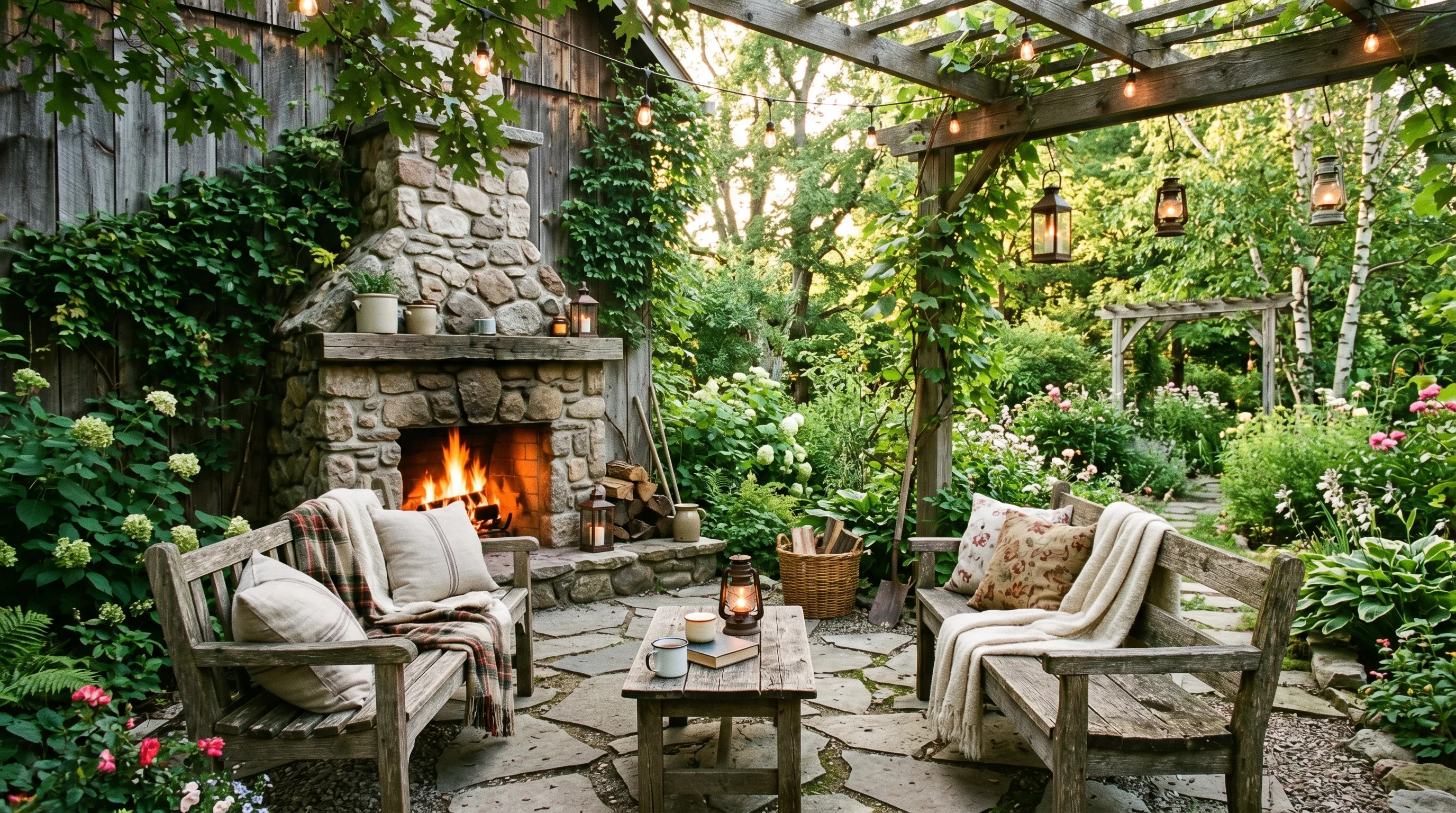 Small Fire Feature With Seating